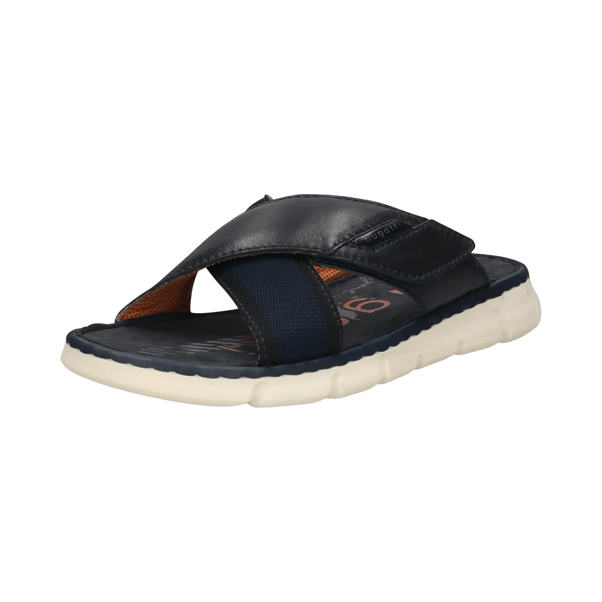 Leder Pantoletten dunkelblau