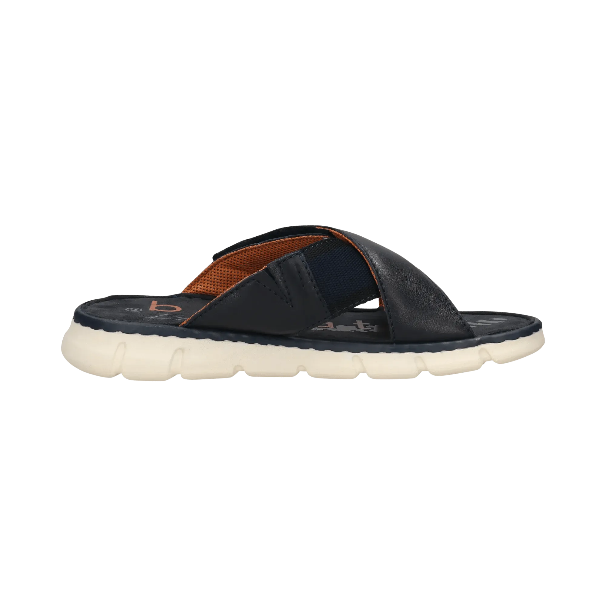 Leder Pantoletten dunkelblau