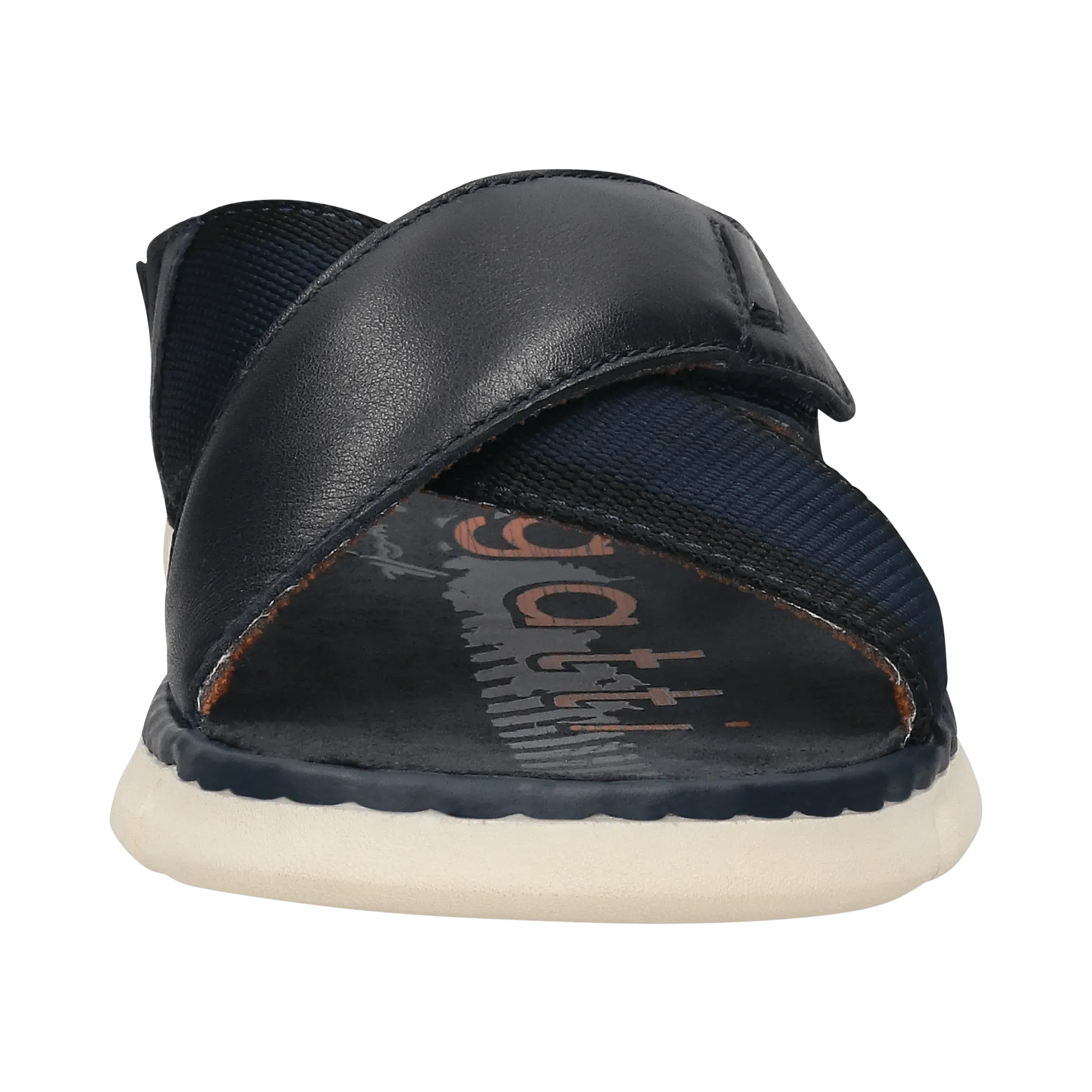 Leder Pantoletten dunkelblau