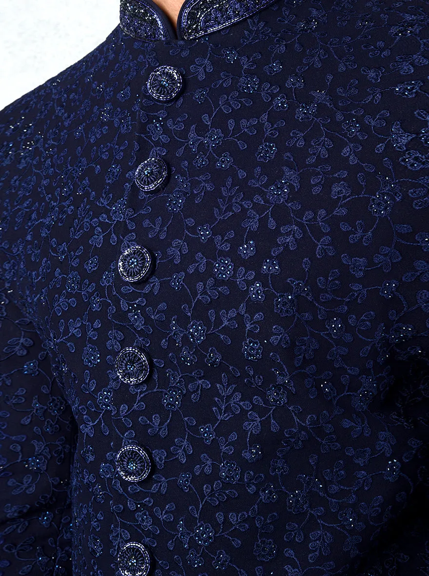 Navy Blue Indowestern | Azania