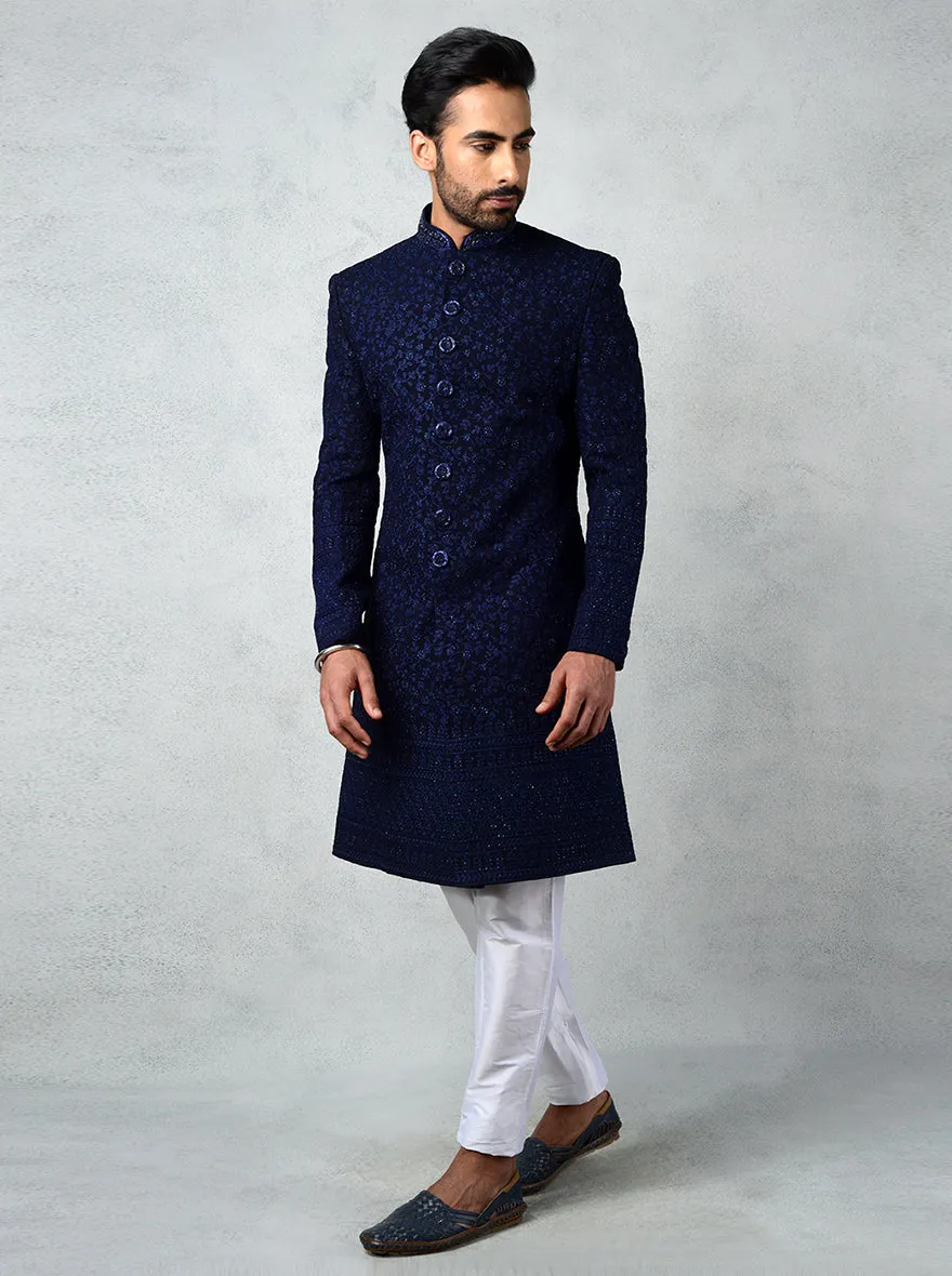 Navy Blue Indowestern | Azania
