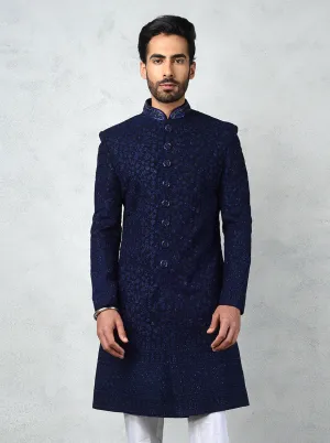 Navy Blue Indowestern | Azania