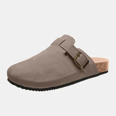 Norah Suede Closed Toe Buckle Slide