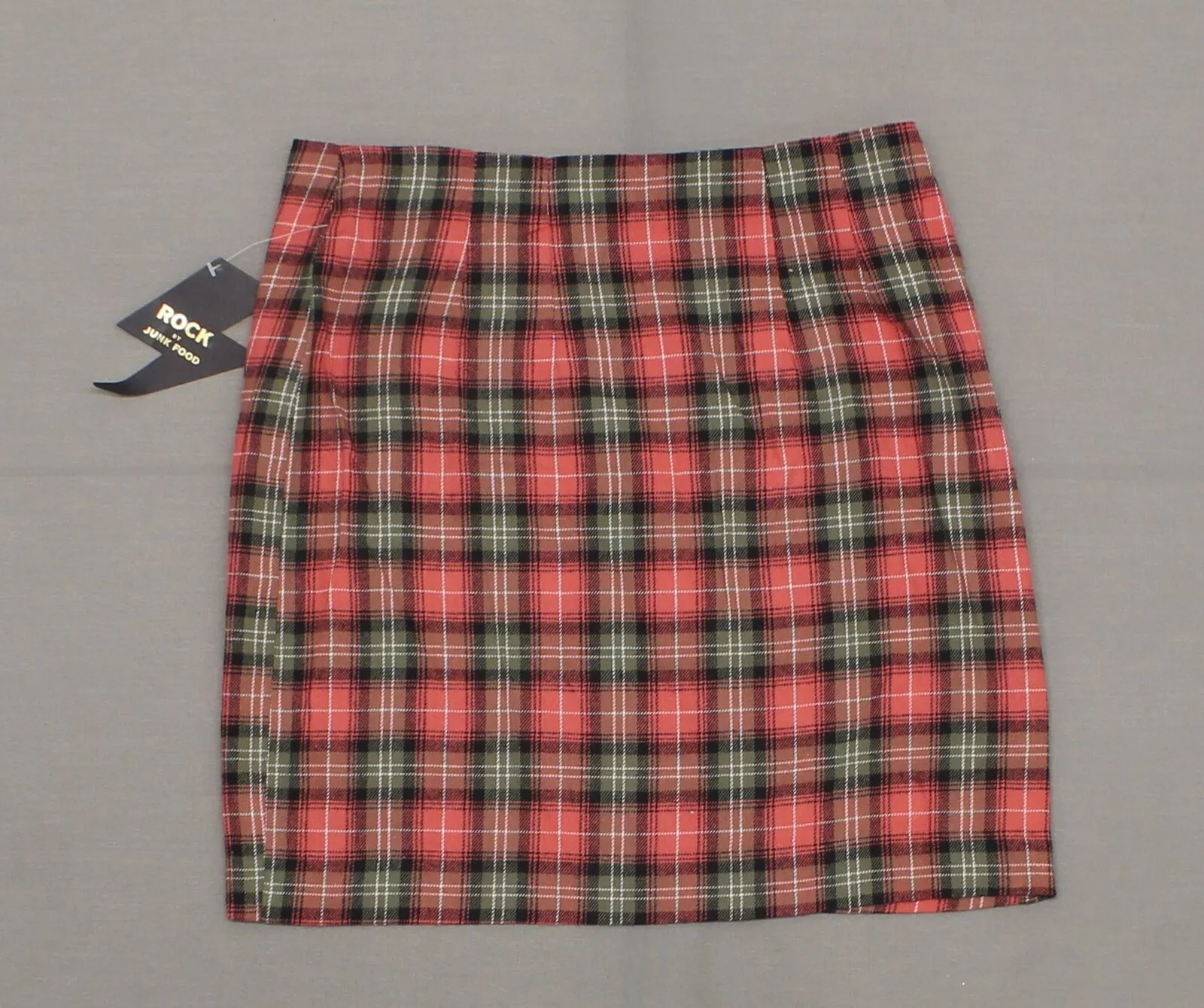 NWT Junk Food Junk Food Women's Plaid Mini Skirt With Zipper Front 1