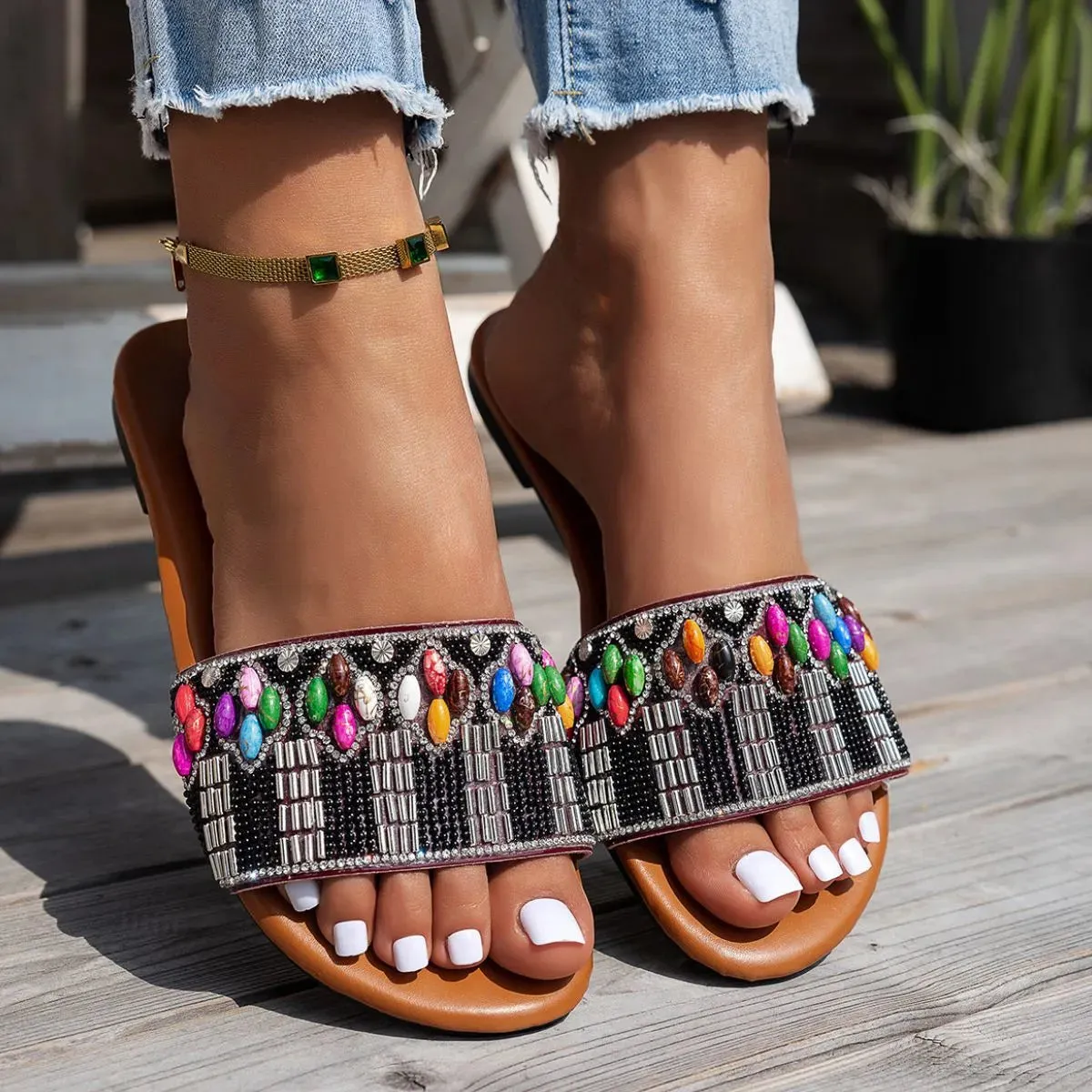 Open Toe Flats Sandals