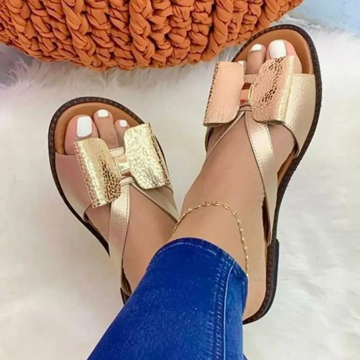 Open Toe Flats Sandals