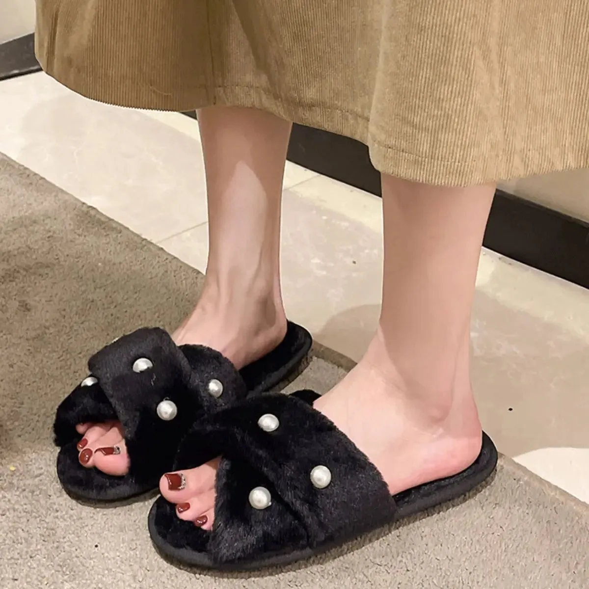 Open Toe Flats Slippers