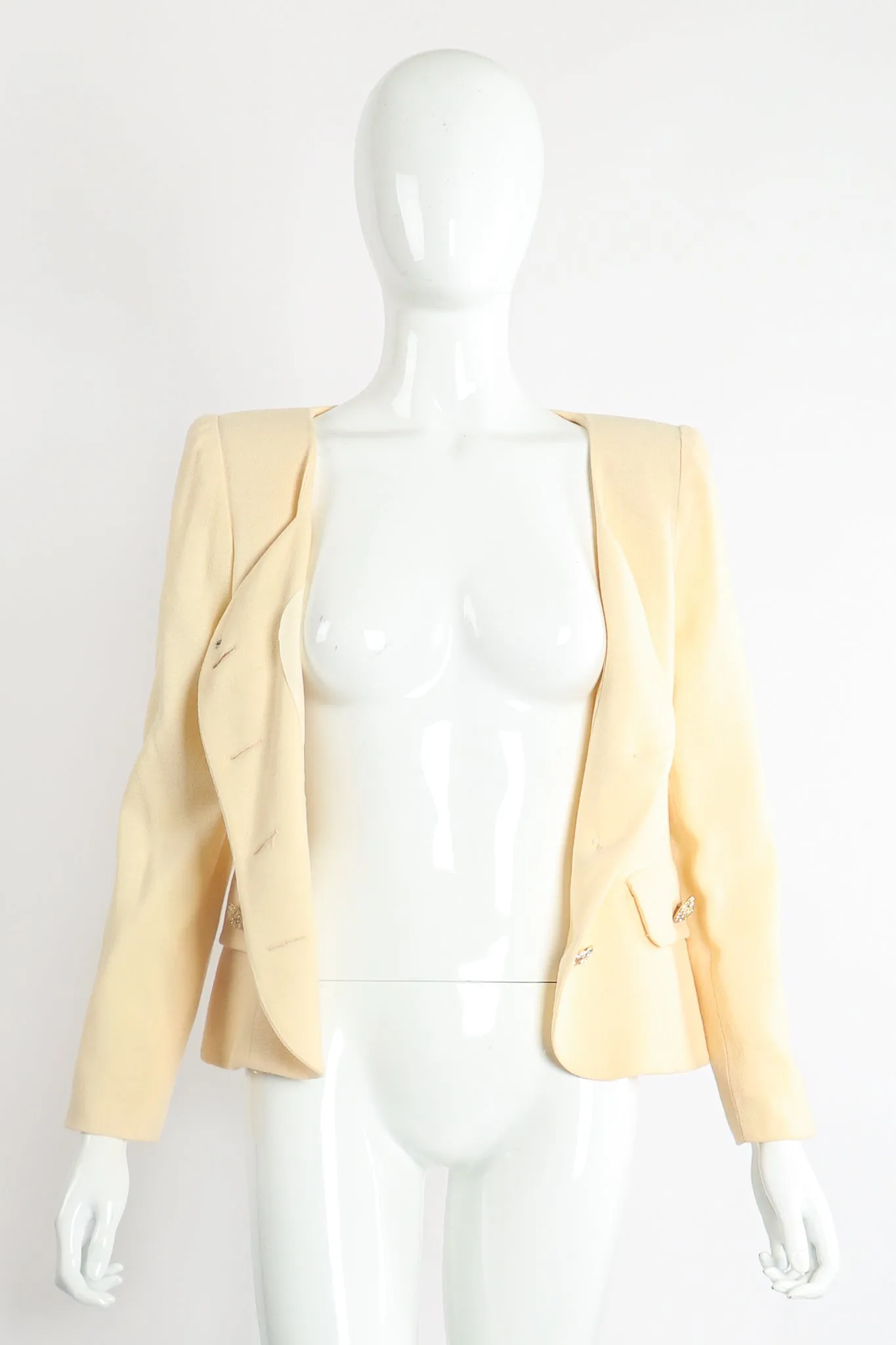 Ostrich Pouf Jacket & Skirt Set