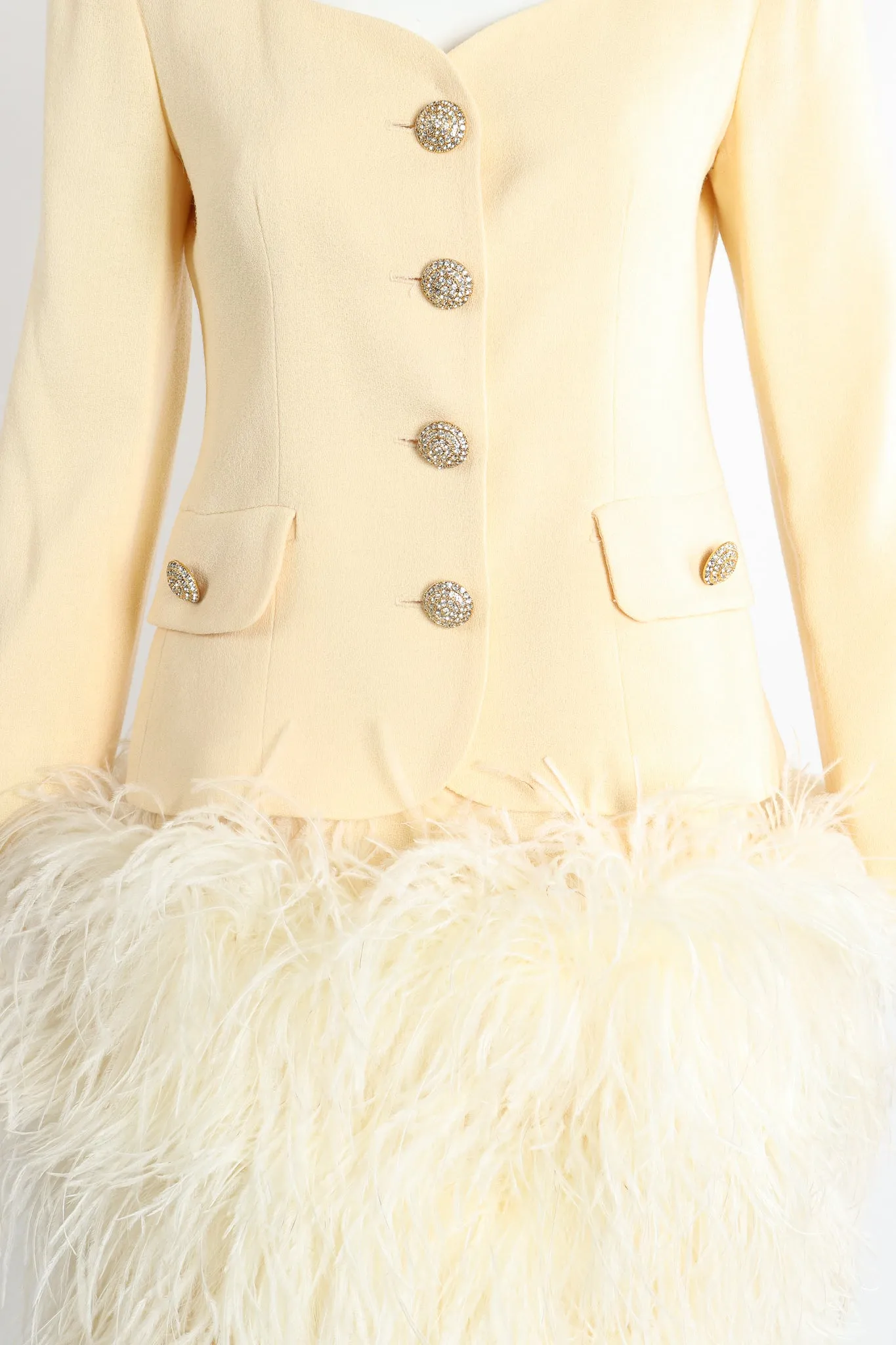 Ostrich Pouf Jacket & Skirt Set