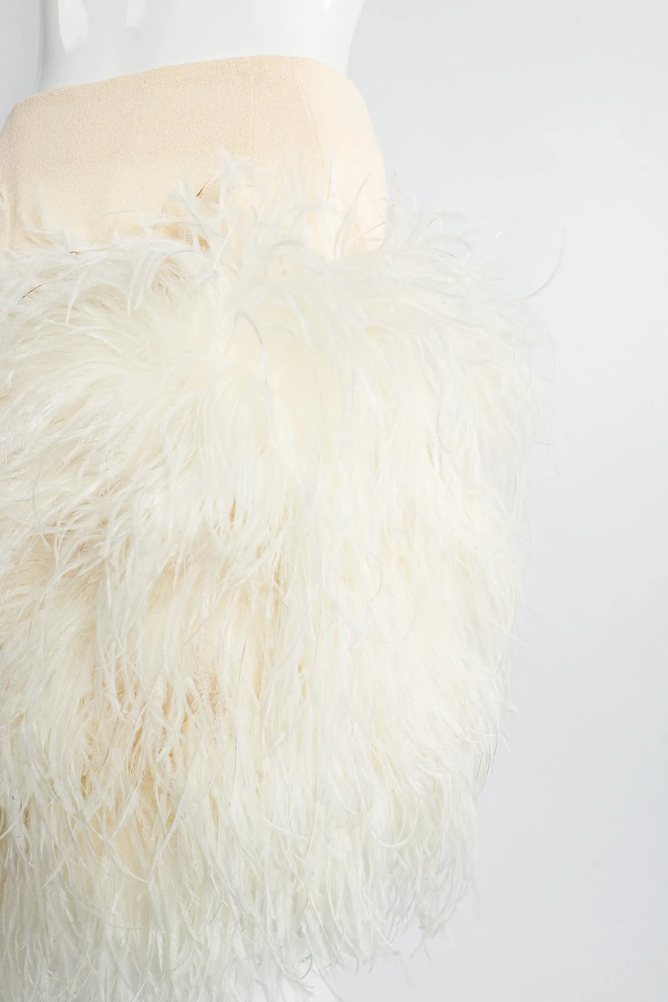 Ostrich Pouf Jacket & Skirt Set