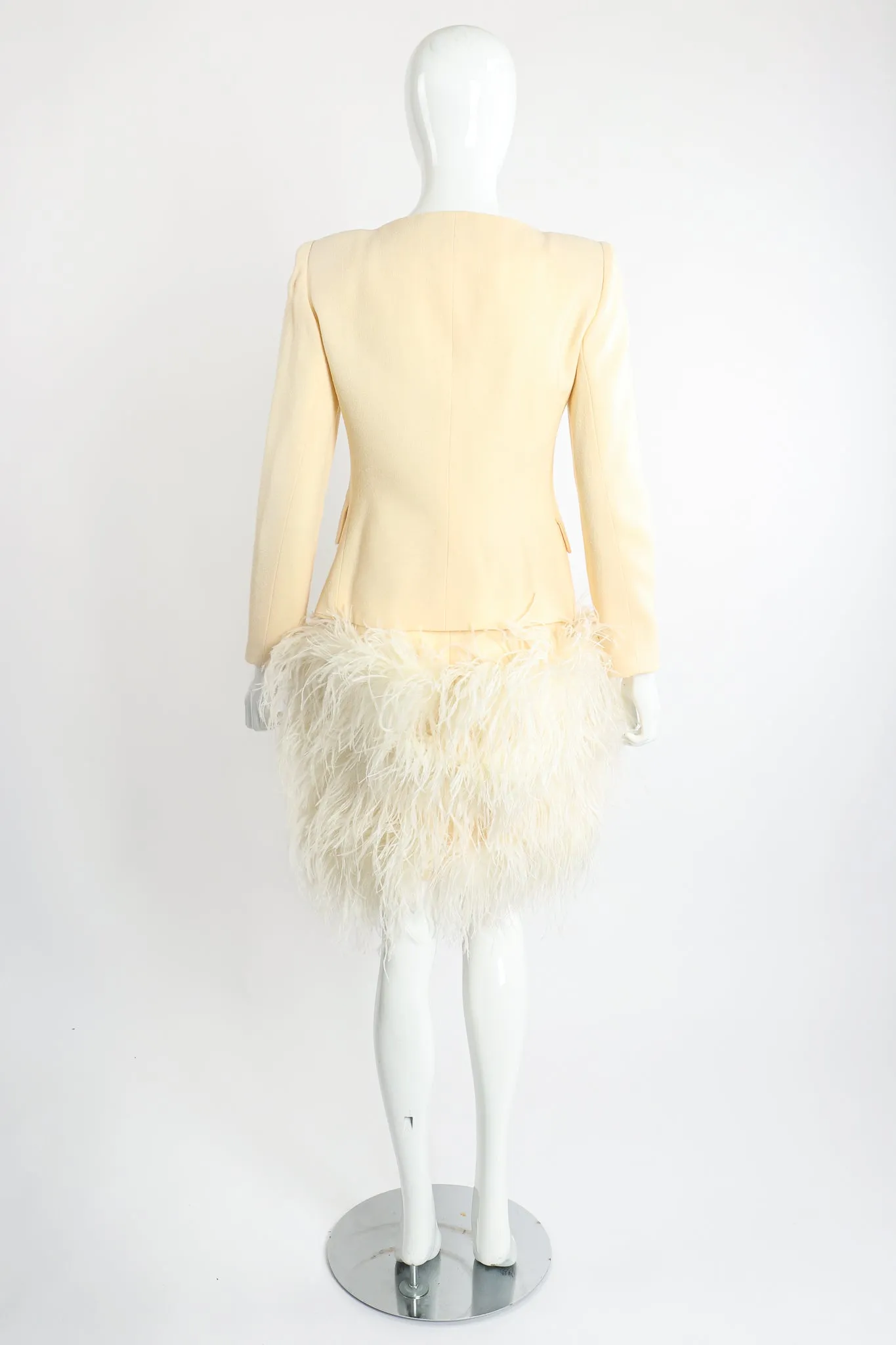Ostrich Pouf Jacket & Skirt Set
