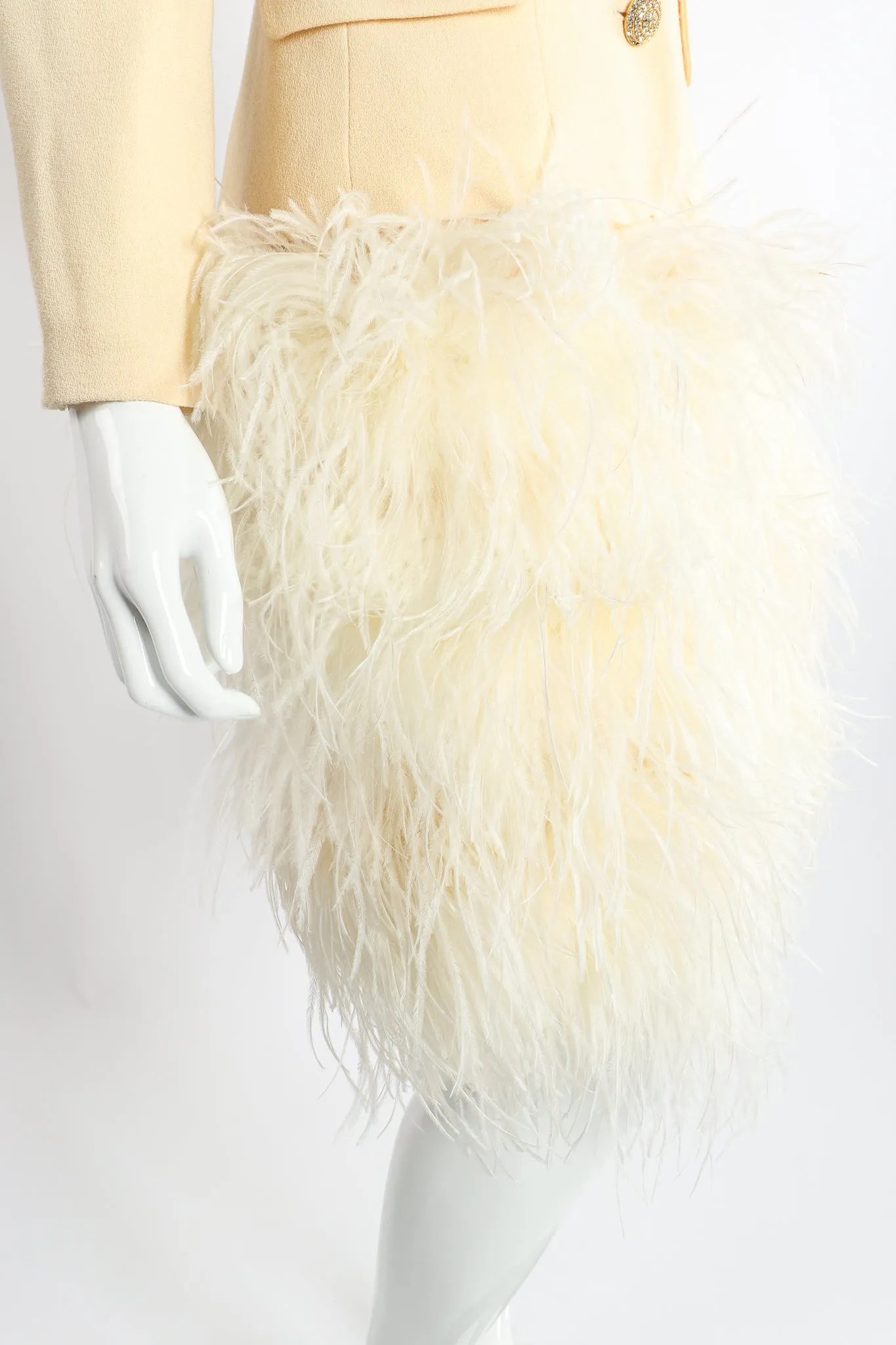 Ostrich Pouf Jacket & Skirt Set