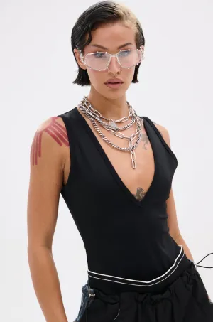 PAXTON PLUNGE SLEEVELESS BODYSUIT