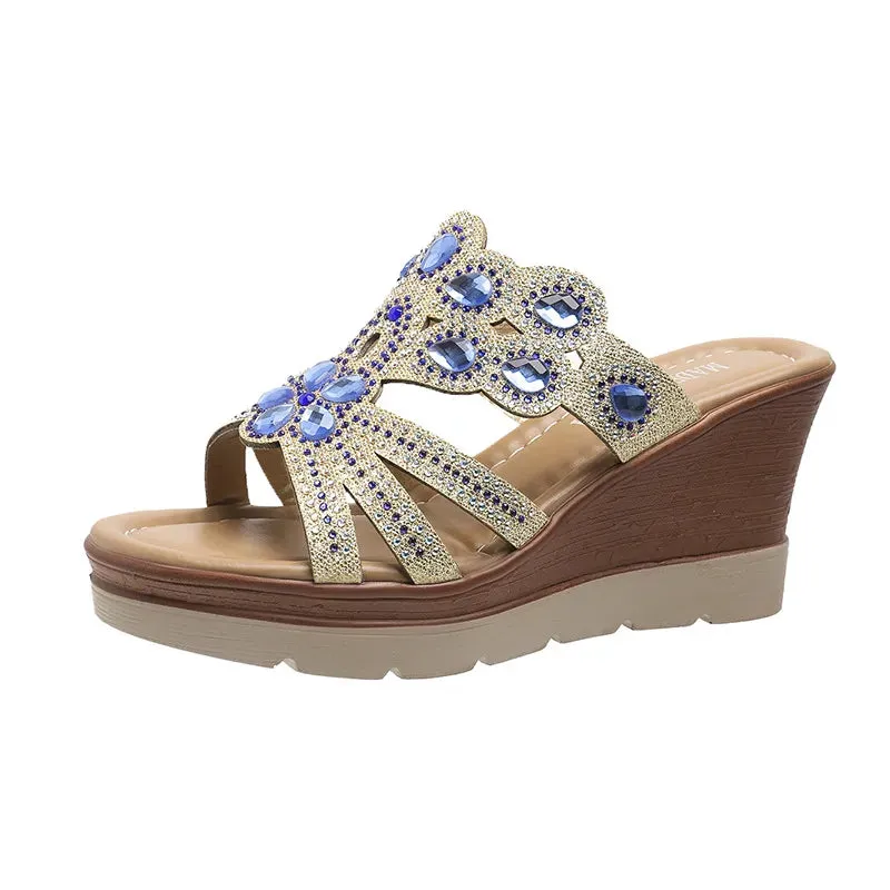 Peep Toe Wedge Sandals