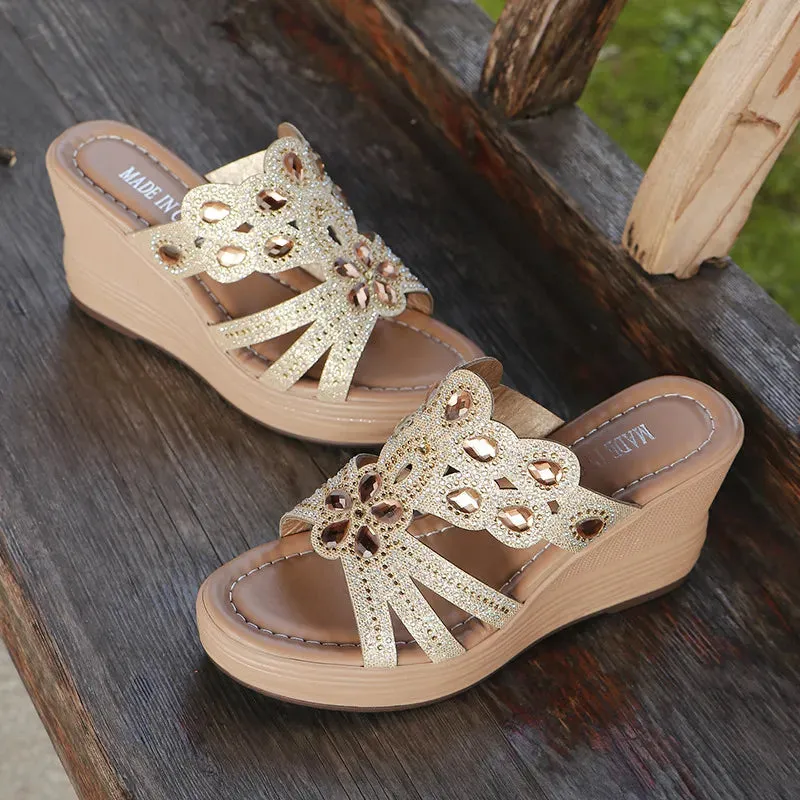 Peep Toe Wedge Sandals