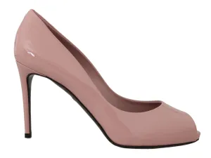 Pink Leather Stiletto Open Peep Toe