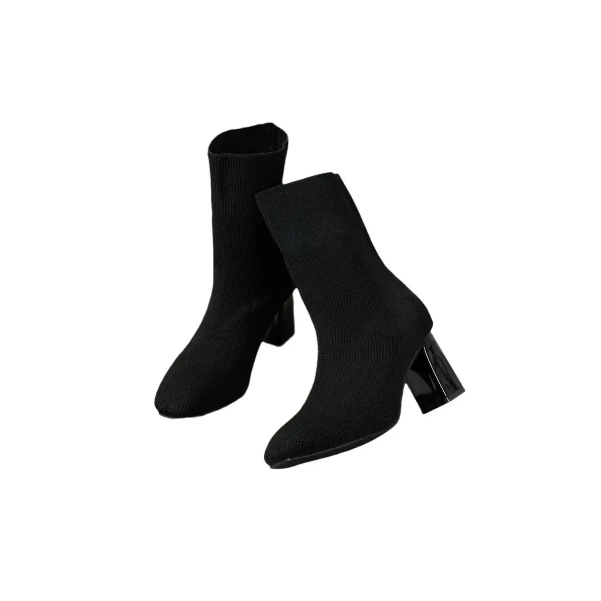 Point Toe Block Heels Boots
