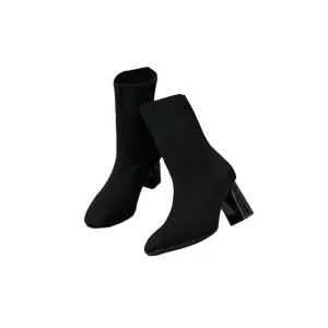 Point Toe Block Heels Boots