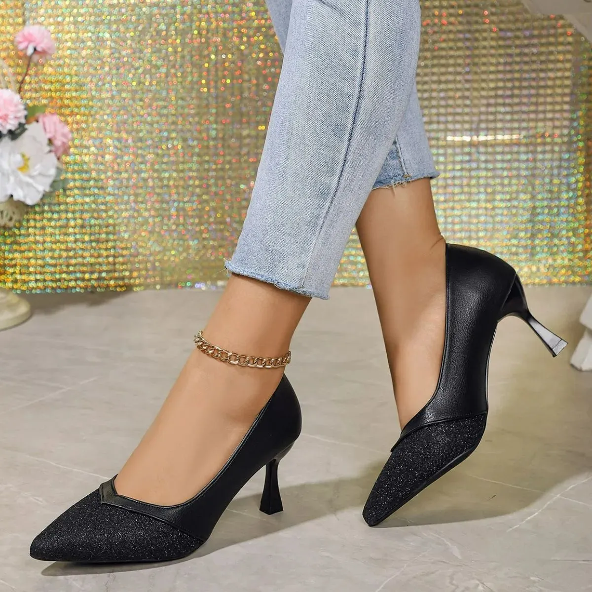 Point Toe Kitten Heels Pumps