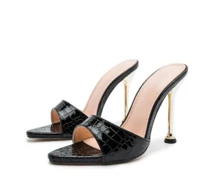 POINTY OPEN-TOE STILETTOS