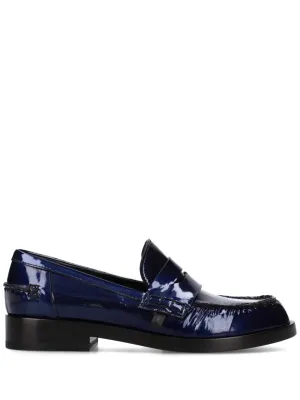 Premiata patent navy blue loafers