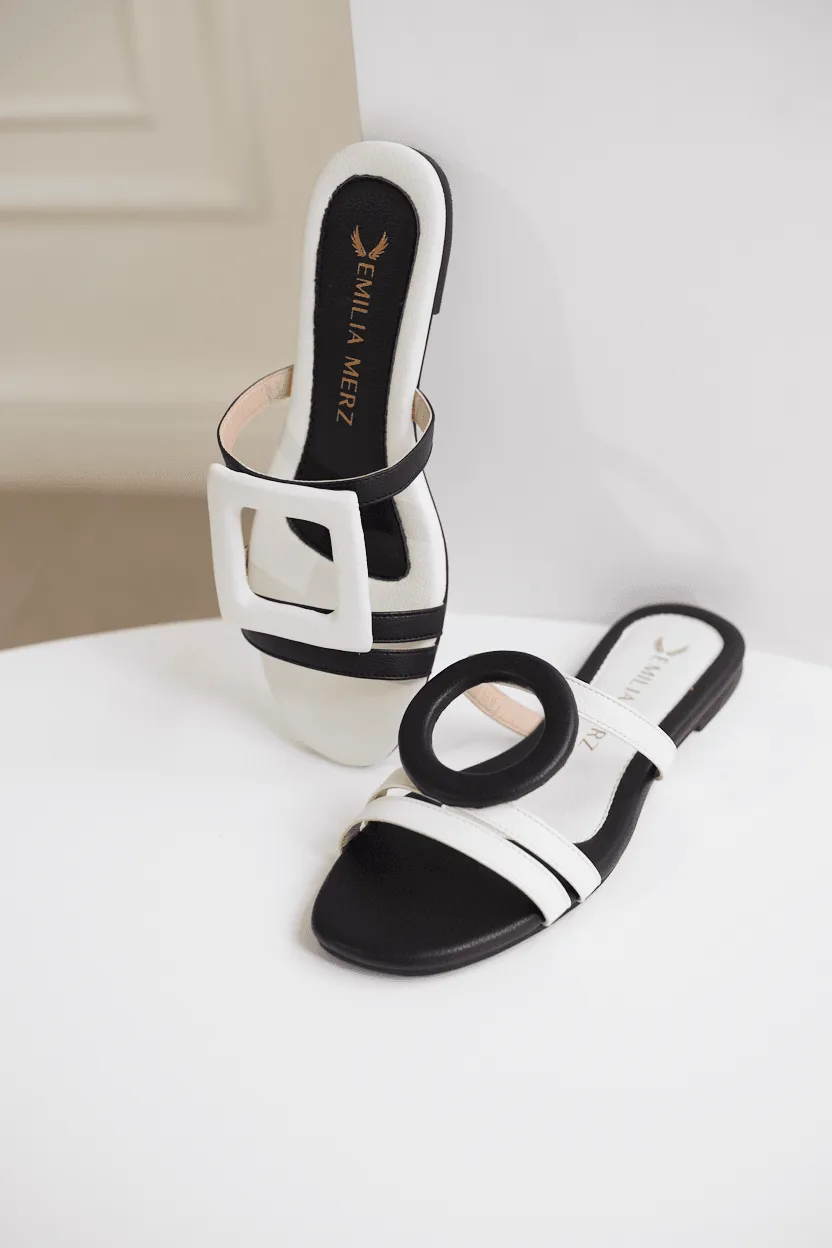 Retro Glam Slides - Black/White