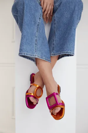 Retro Glam Slides - Fuchsia/Orange
