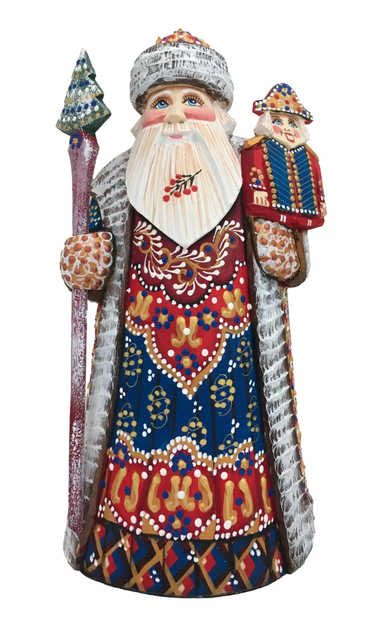 Russian Santa Nutcracker Blue Gold