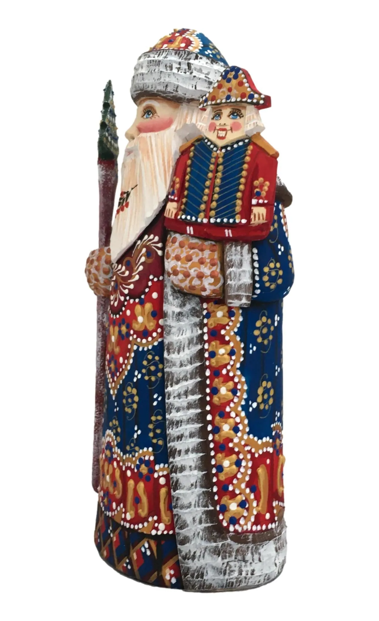 Russian Santa Nutcracker Blue Gold