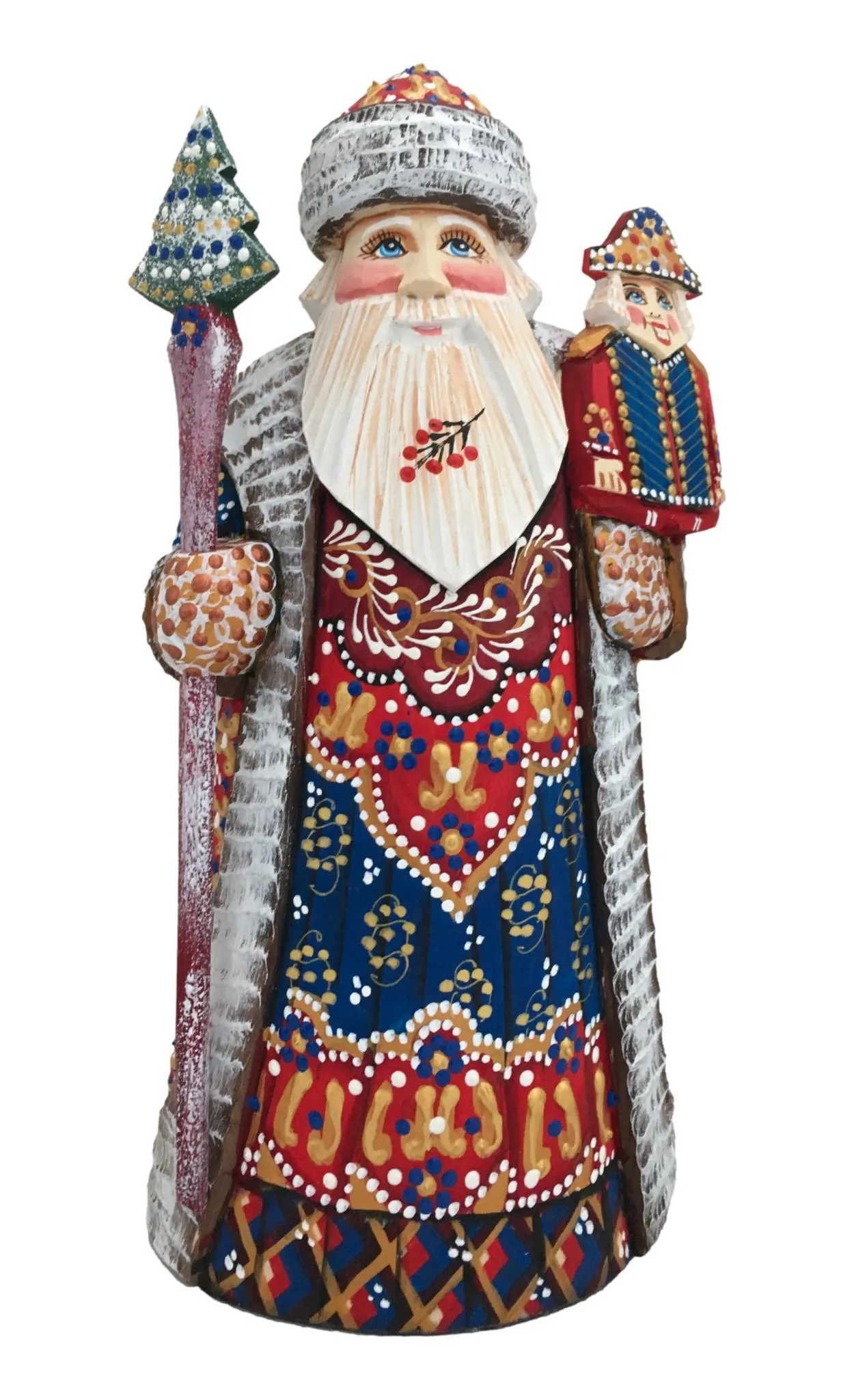 Russian Santa Nutcracker Blue Gold