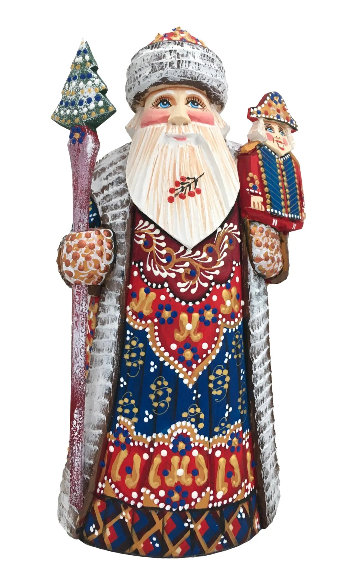 Russian Santa Nutcracker Blue Gold