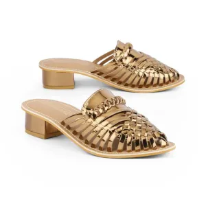 Samurra Antique Heeled Huarache Mules - 1.5" Heels