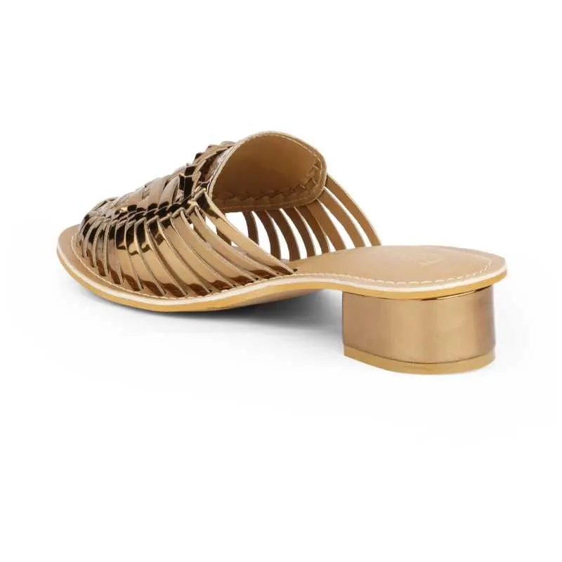 Samurra Antique Heeled Huarache Mules - 1.5" Heels
