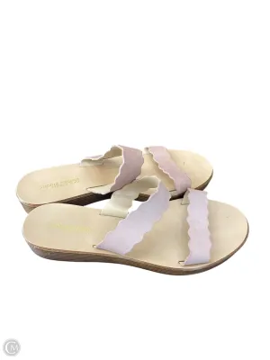 Sandals Flats By Clothes Mentor In Pink & Tan, Size: 10