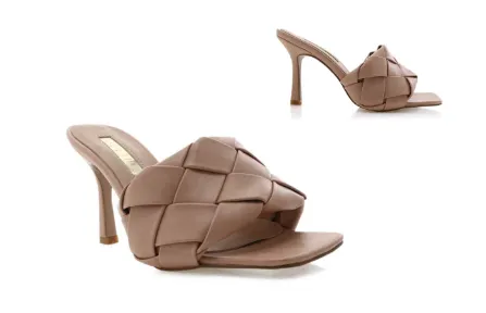 Sandro Woven Nude Mules