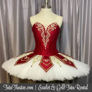 Scarlet and Gold Classical Tutu Rental
