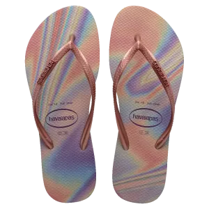 Slim Metal Logo Iridescent Thongs