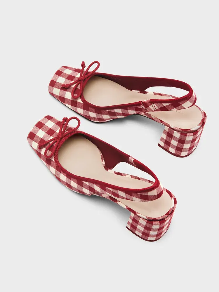 Square Toe Block Heels Pumps