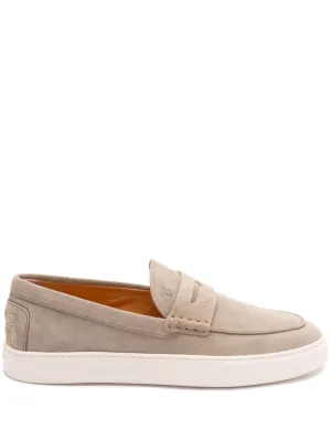 Suede leather loafers