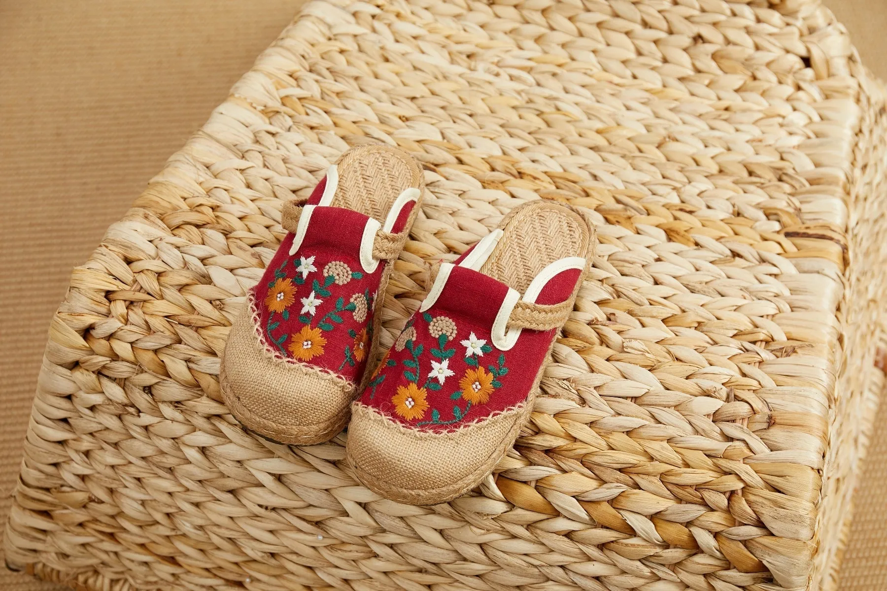 Summer Blooms Embroidered Mules - Women