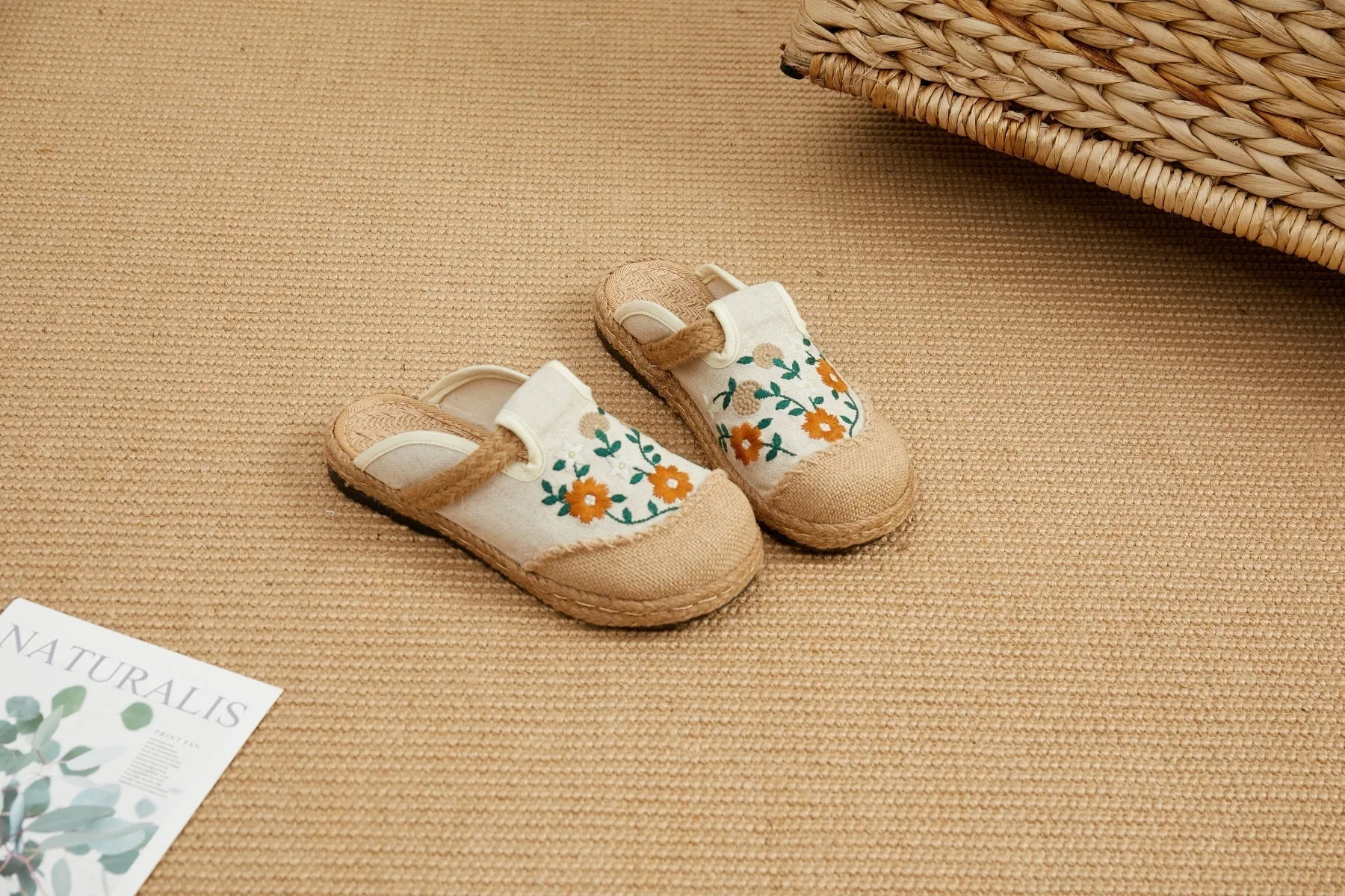 Summer Blooms Embroidered Mules - Women