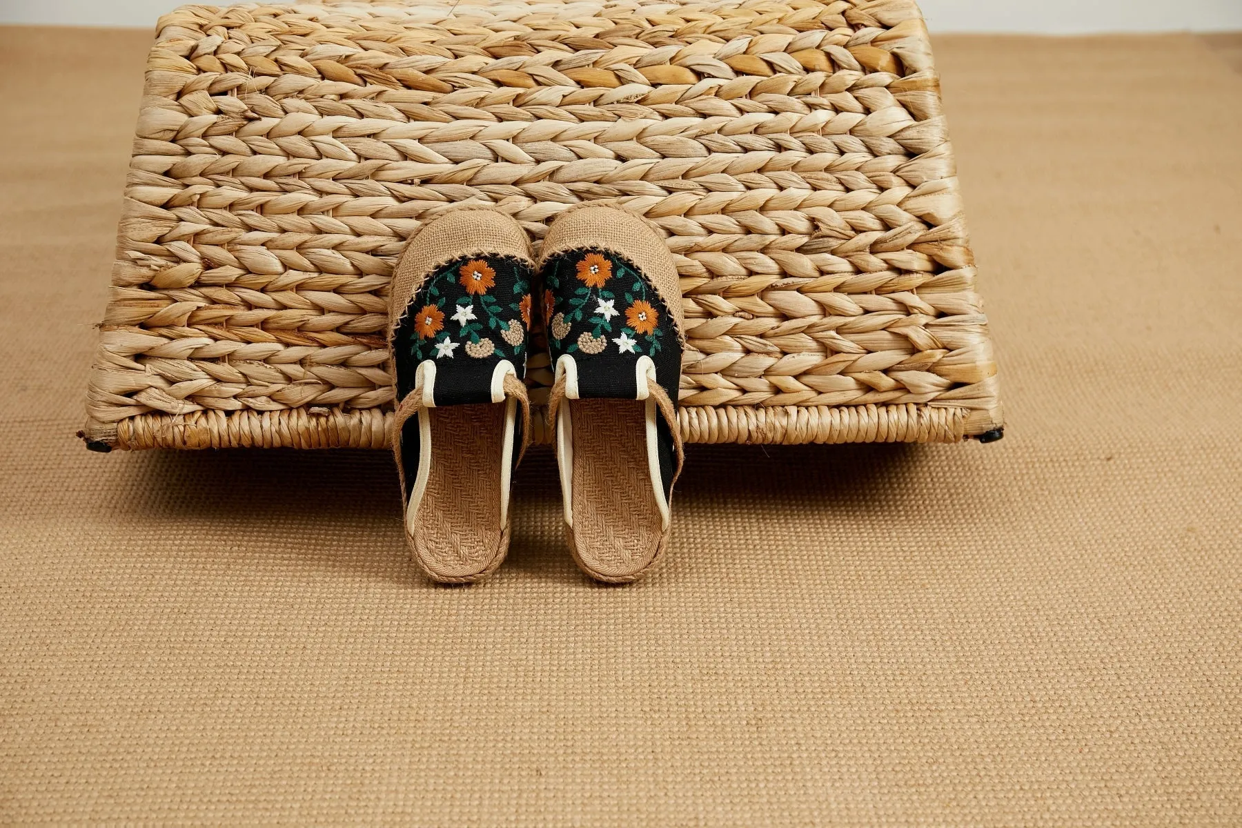 Summer Blooms Embroidered Mules - Women