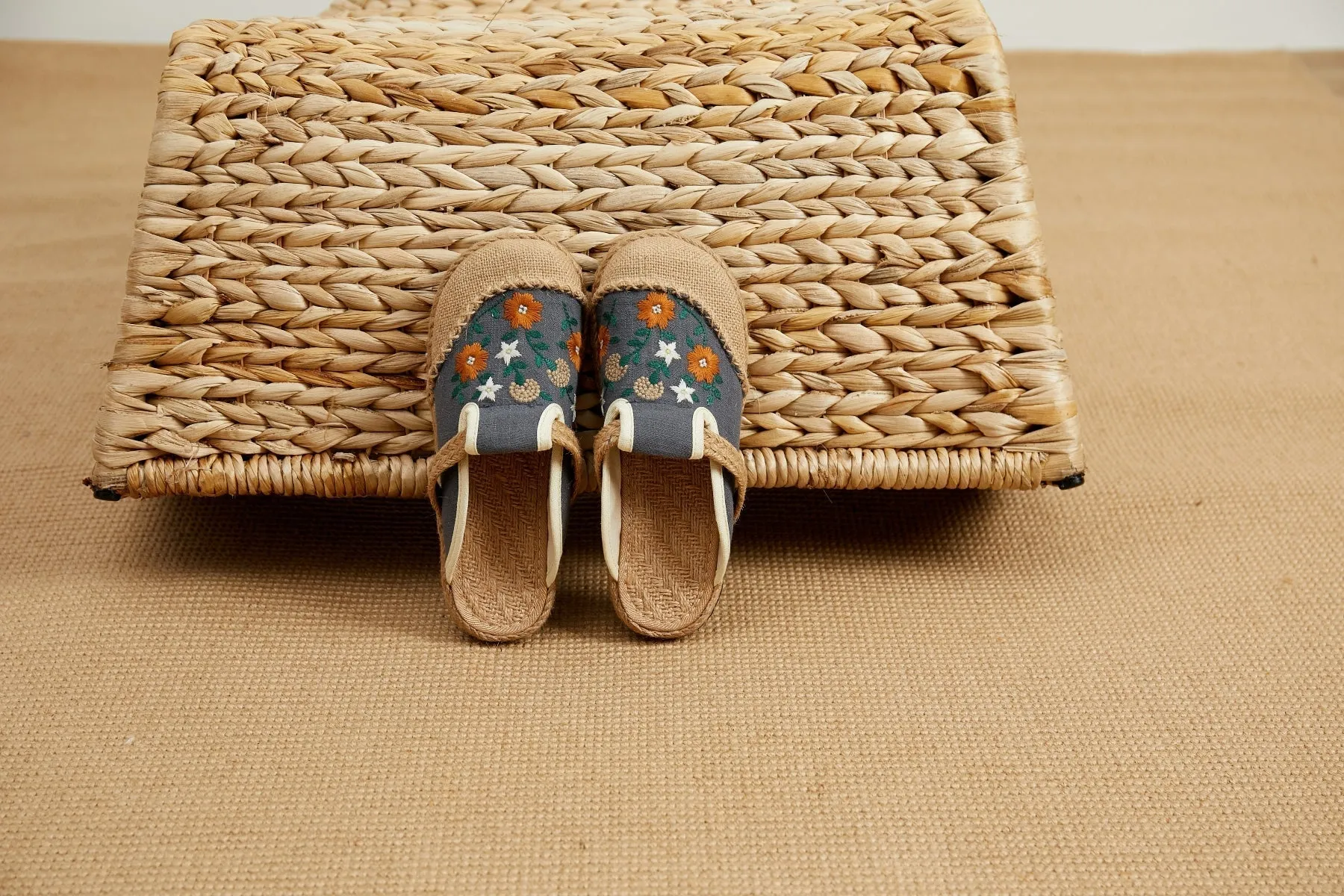 Summer Blooms Embroidered Mules - Women