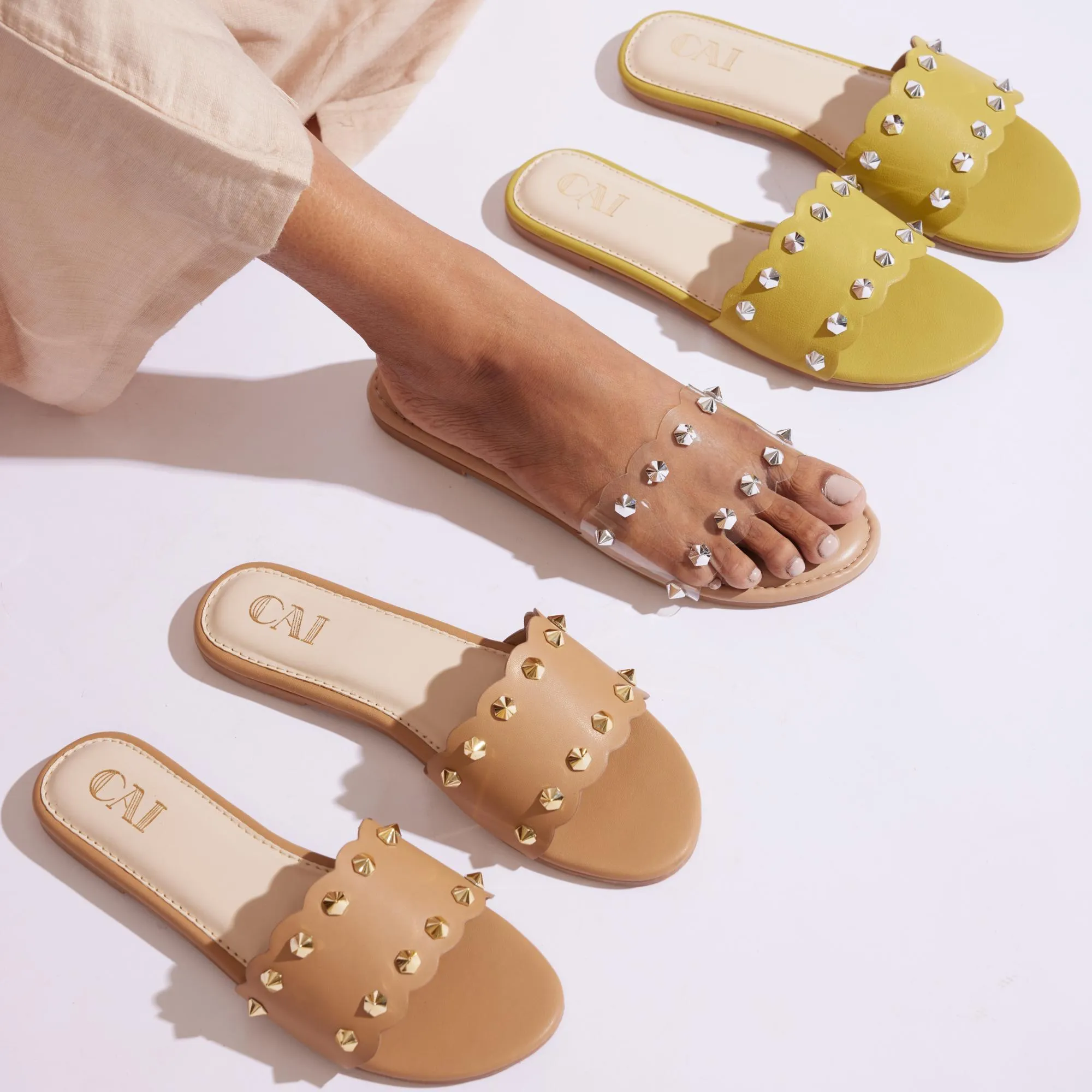 Tan Multi Stud Flats