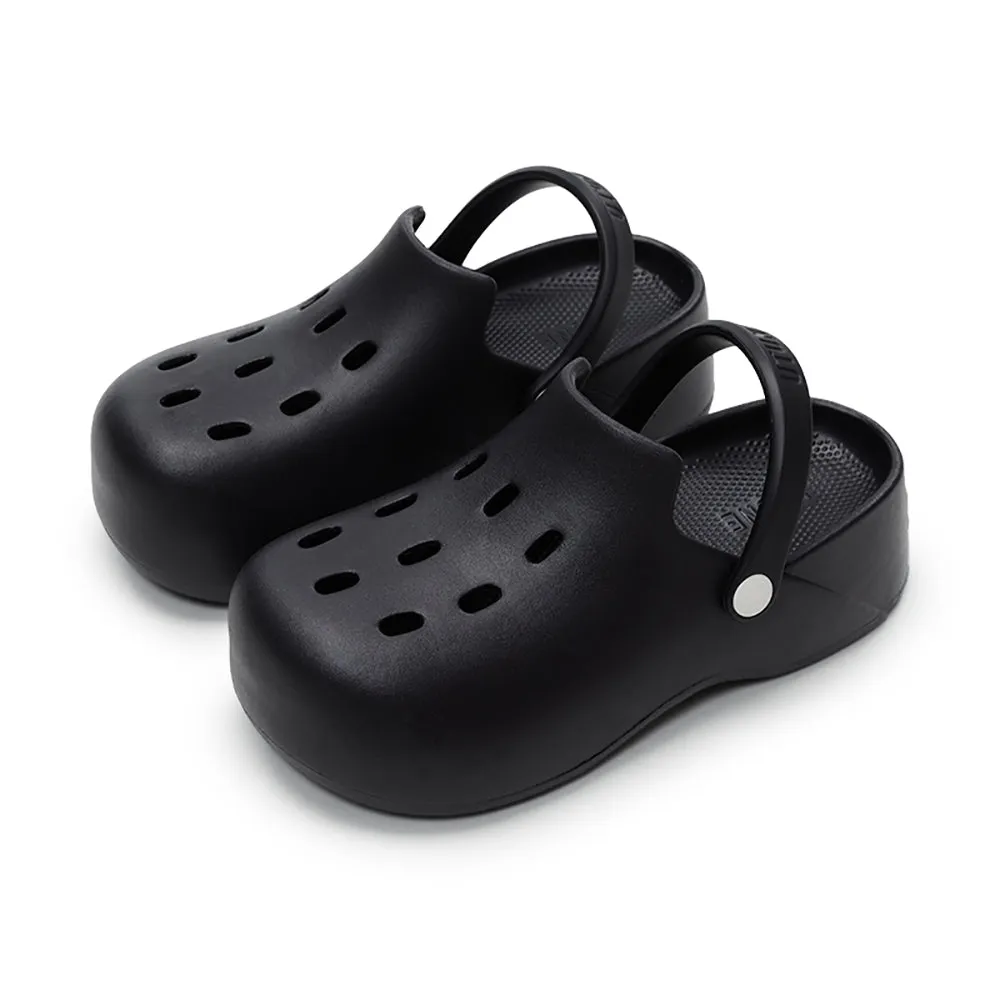 UTUNE Thick-Soled Convertible Mules - Obsidian Black, Size 39-40