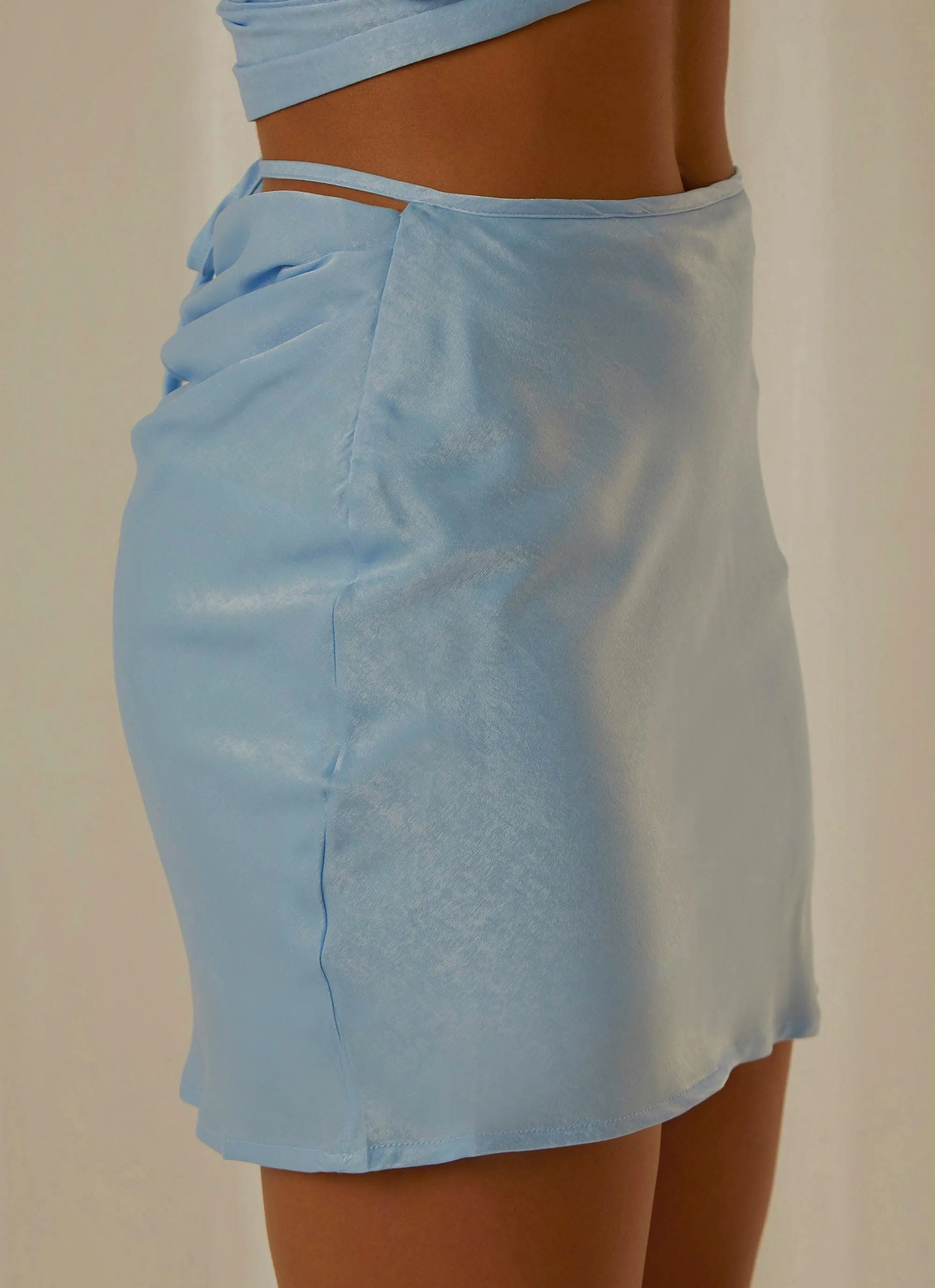Weekend Plans Mini Skirt - Sky